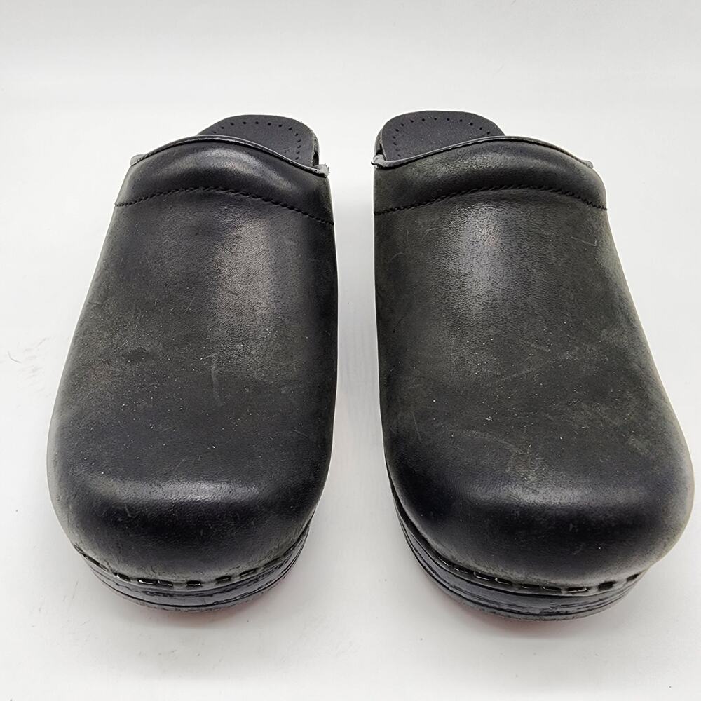 Dansko Sonja Open Back Clog Black Oiled Leather Slip-on Shoes EU 35 US 5 - Picture 3 of 10